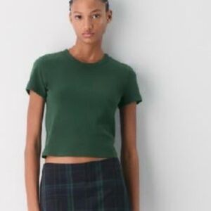 Aritzia | Sunday Best | Forest Green Cropped Crewneck Tee